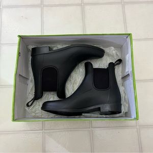 Sam Edelman “Tinsley” Black Chelsea Rain Boots